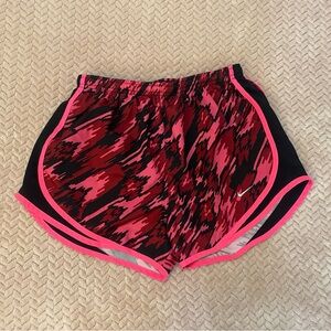 Nike Women's Vibrant Pink and Black Athletic Shorts